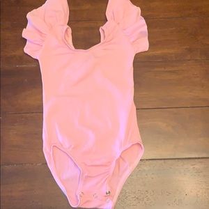 Online Boutique ruffle leotard - light pink size S